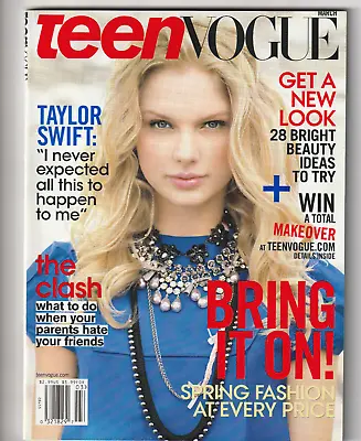 $39 • Buy Teen Vogue 3/09, Taylor Swift , The Clash, March 2009, RARE, BRAND NEW