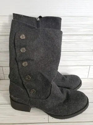 Blowfish Tall Grey Flannel Boots Zipper Keeda Womens Size 9 Heel • $19.99
