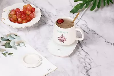 £19.99 • Buy Self Heating Mug Gift Serenity Set Thermal Lid USB Heating Pad With Spoon