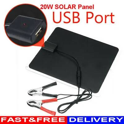 £16.99 • Buy 20W 12V Car Boat Yacht Solar Panel Trickle Battery Charger Outdoor Power Supply