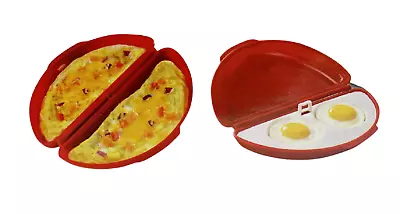 Microwaveable Microwave Omelet Pan And 2 Cavity Egg Poacher Set • $9.99