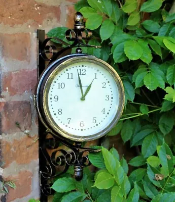 £10 • Buy Garden Wall Station Clock/Thermometer Bracket Rust Effect DS1114 - BOXED