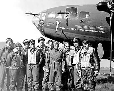 WWII  B-17 Flying Fortress Memphis Belle & Crew Year 1943  8x10 Photo • $12.95