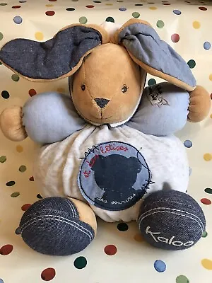 KALOO Blue Denim Large Bunny Rabbit TEDDY Chubby COMFORTER SOFT TOY  Hoody  • £29.99