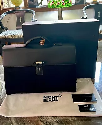 NEW Montblanc Nightflight Business BagDouble Gusset Briefcase NWTboxdust Bag • $425