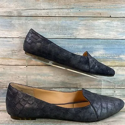 Me Too Andie Flats Loafers Shoes Womens 8M Crocodile Print Pointed Toe Slip On • $19.36