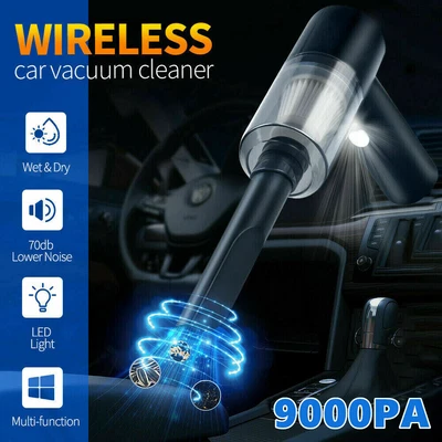 $11.99 • Buy Portable Cordless Car Vacuum Cleaner Handheld Small Wireless Home Wet Drying