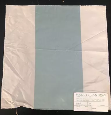 MANUEL CANOVAS City In Sauge (blue & Ivory) 13 1/2 X 13 3/4  Silk Fabric Sample • £13.48