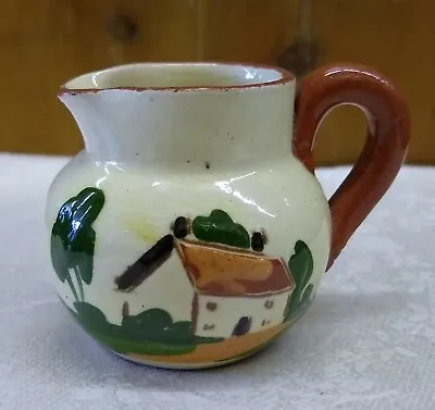 Motto Ware Small Pitcher Creamer “Fresh From The Cow” Cottage Scene Vintage • $20