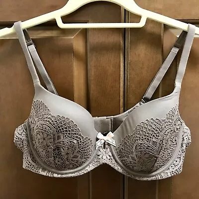 Victoria's Secret Bra Body By Victoria Demi Lightly Lined 36C Taupe Lace Trim • $15.99