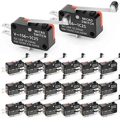20PCS Micro Switch 1NO 1NC SPDT 15A 125/250VAC Long Hinge Roller Lever Arm Sw... • $20.48