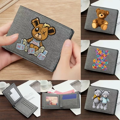 £6.49 • Buy Coin ID Short Wallet Canvas Open Purse Multiple Card Slots Clutch Bags Wallet