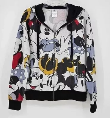 Minnie Mouse Hoodie W/Ears & Bow Full Zip Womens L Disney Store Japan Jacket • $16.29