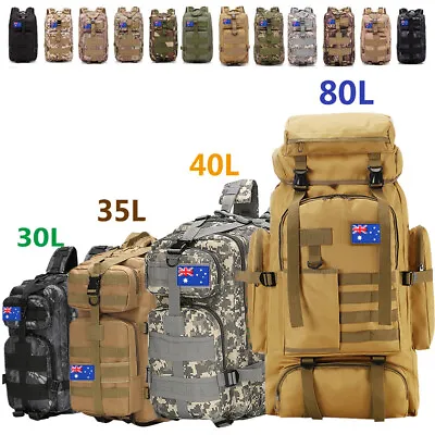 $37.99 • Buy 30L/40L/80L/100L Military Tactical Backpack Rucksack Bag Camping Outdoor Hiking