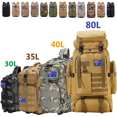 30L/40L/80L/100L Outdoor Military Tactical Backpack Rucksack Camping Hiking Bag  • $28.99