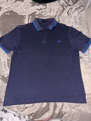 Fred Perry | Twin Tipped M1200 Pique Polo Shirt XXL (Blue) Mod Scooter 60s Ska • £9.99