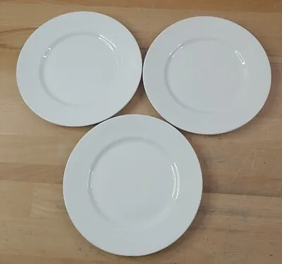 3 Martha Stewart Fine Bone China Plain White Salad Plates England 8.25  Lot Set • $17.60