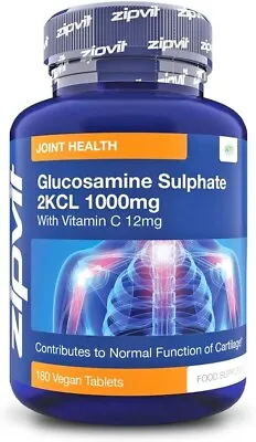£10.95 • Buy Glucosamine 2kcl 1000mg With Vitamin C, 180 Vegan Glucosamine Sulphate Tablets