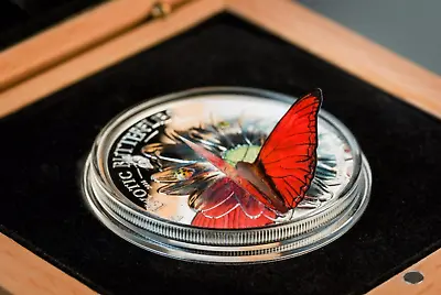 $125 • Buy 2016 Tanzania Exotic Butterflies 3D Cymothoe Hobarti Silver Proof Coin