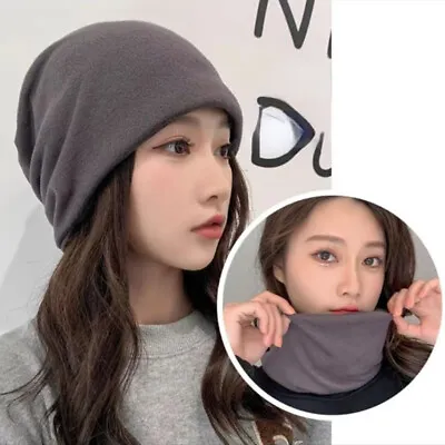 2X Women Men Headwear Hat Beanie Scarf Neck Warmer Veil Riding Casual Winter Set • $14.17