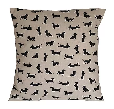 £7.95 • Buy 1 X 16  Heavyweight Dachshund Sausage Dog Black Cushion Cover
