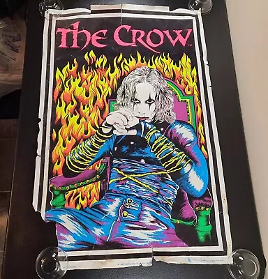 Vintage The Crow Brandon Lee #1682 Flocked Velvet Blacklight Poster 1995 Scorpio • $70