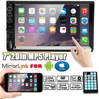 $59.99 • Buy 7  Car Stereo Radio 2DIN HD MP5 Touch Screen Mirror Link For IOS & Android GPS