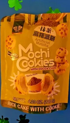 4 PACK MATCHA FLAVOR MOCHI COOKIES WITH COCOA CHIPS 4.23 Oz/ 120g EACH • $40