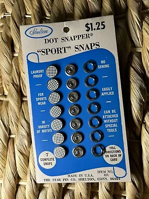 Vintage Shelton Dot Snapper~Sport~Snaps 7 Complete Snappers ~ Sewing~Silver Dots • $6