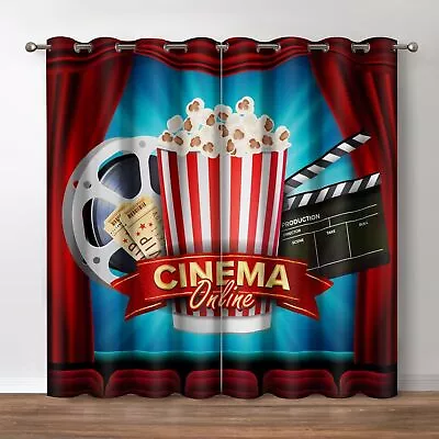 Movie Theater Blackout Curtains Home Cinema Video Theme Decor For Home Bedro • $68.91