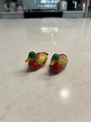 Vintage Plastic Mini Duck Salt Pepper Shakers • $12