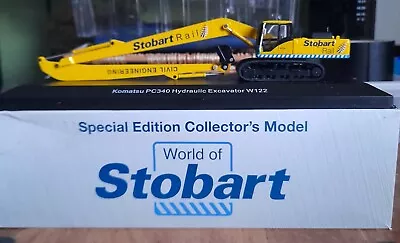 Atlas Editions 4 664 101 Stobart Rail Komatsu Pc 340 Hydraulic Excavator W122  • £15