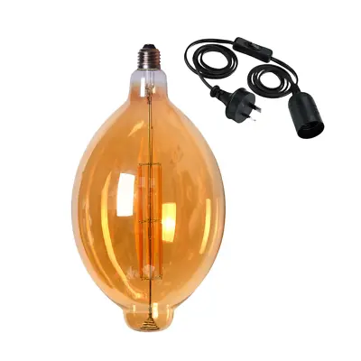 Candle Edison LED Light Globe & Power Cord Plug In 1.8m E27 12 Watt Bulb 32cm • $83.30