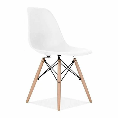 $59.99 • Buy 2x Replica Retro Dining Chairs Cafe Kitchen Beech (White Colour)