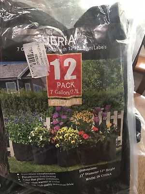 JERIA 12-Pack 7 Gallon Vegetable/Flower/Plant Grow Bags Aeration Fabric Pots  • $21.25