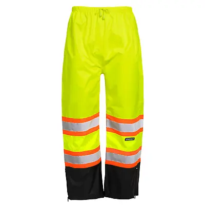 Hi Vis Two Tone Rain Pants Work Waterproof Reflective Visibility Safety ANSI • $21.49