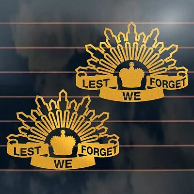 2 X LEST WE FORGET ANZAC Stickers 150mm Aussie Army Ute Car Window Decal • $7.50