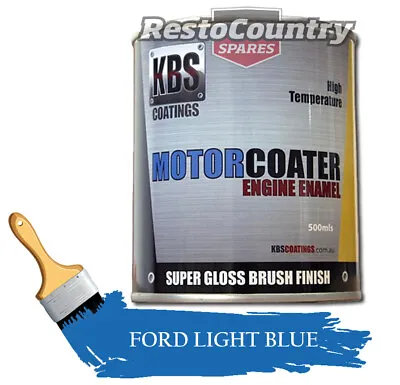 KBS Motor Coater Engine Enamel 500mls FORD LIGHT BLUE High Temperature Paint • $85.50
