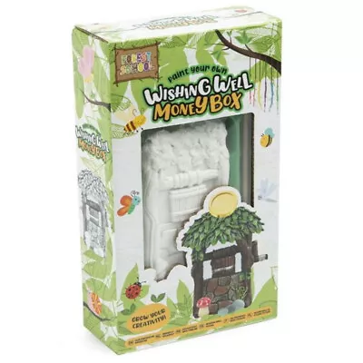 Wishing Well Money Box Paint Your Own Bank Paints & Brush Inc Art & Craft Kit • £3.99