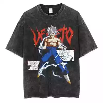 Vintage Japanese Anime Graphic Oversize T Shirt Washed Men Summer Short Sleeve • $25