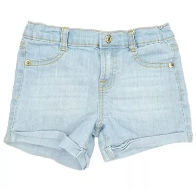 7 For All Mankind Girl Toddler Kid Adjustable Shorts Size 4t Light Wash Cuffed  • $12.69