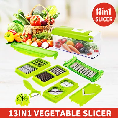 13IN1 A Food Slicer Fruit Cutter Dicer Nicer Container Chopper Peeler Vegetable • $16.99