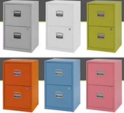 £89.99 • Buy Steel Metal Filing Cabinet 2 Drawer A4 Office Storage Industrial Lockable Home