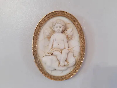 Small Wall Hanging Cherub Baby Angel Sculpture Room Wall Home Decor Decoration • £10