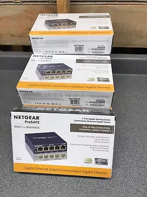 Lot Of 8 NETGEAR ProSAFE GS105 5-Port Gigabit Desktop Switches • $174.48