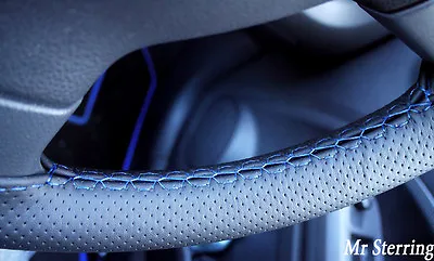 Fits Vauxhall Astra G Mk4 Perforated Leather Steering Wheel Cover Blue Stitching • $35.19