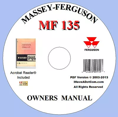 Ferguson MF 135 Owners Manual MF135 Owner • $21.95