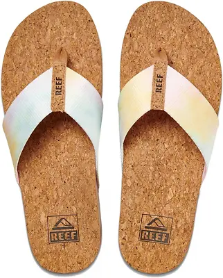 £42 • Buy Reef Womens Cushion Strand Summer Beach Sandals Thongs Flip Flops Watercolor UK5