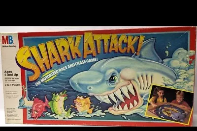 Vintage 1988 Milton Bradley Shark Attack Motorized Board Game Complete  Working! • $20