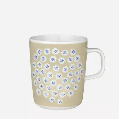 Marimekko Puketti Beige Coffee Drink Mug Cup Japan Only Exclusive Design Limited • $68.99